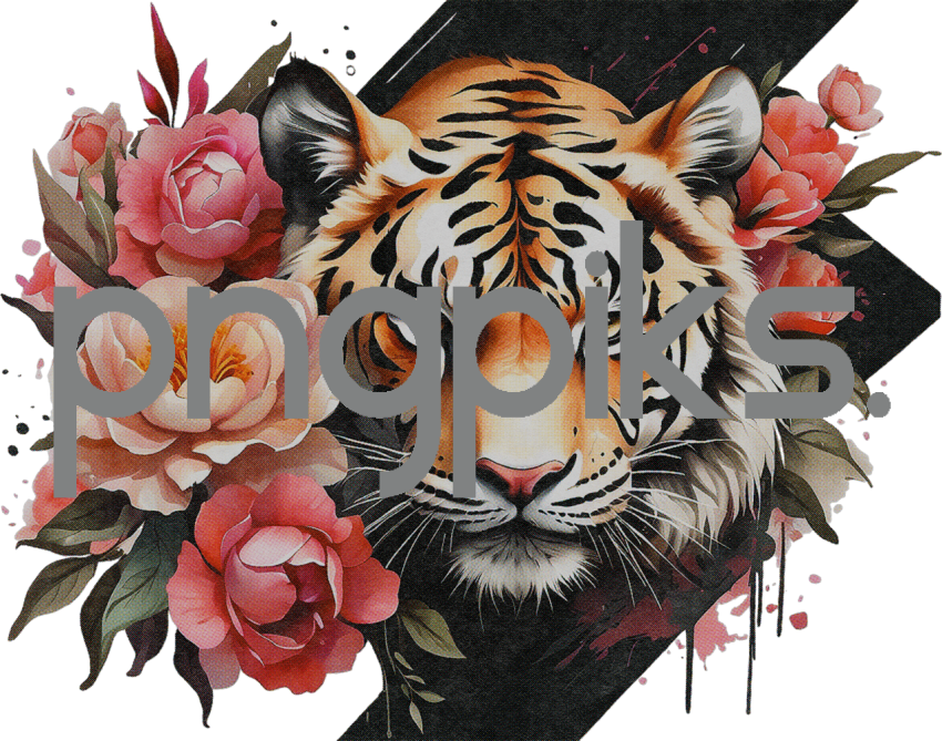 1164378 Anti Design watercolor style tiger flowers tshirt design