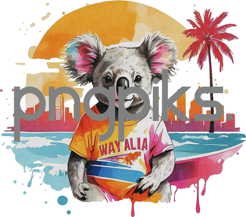 1622569 Anti design Panda bear surfing sunset watercolor design for tshirt