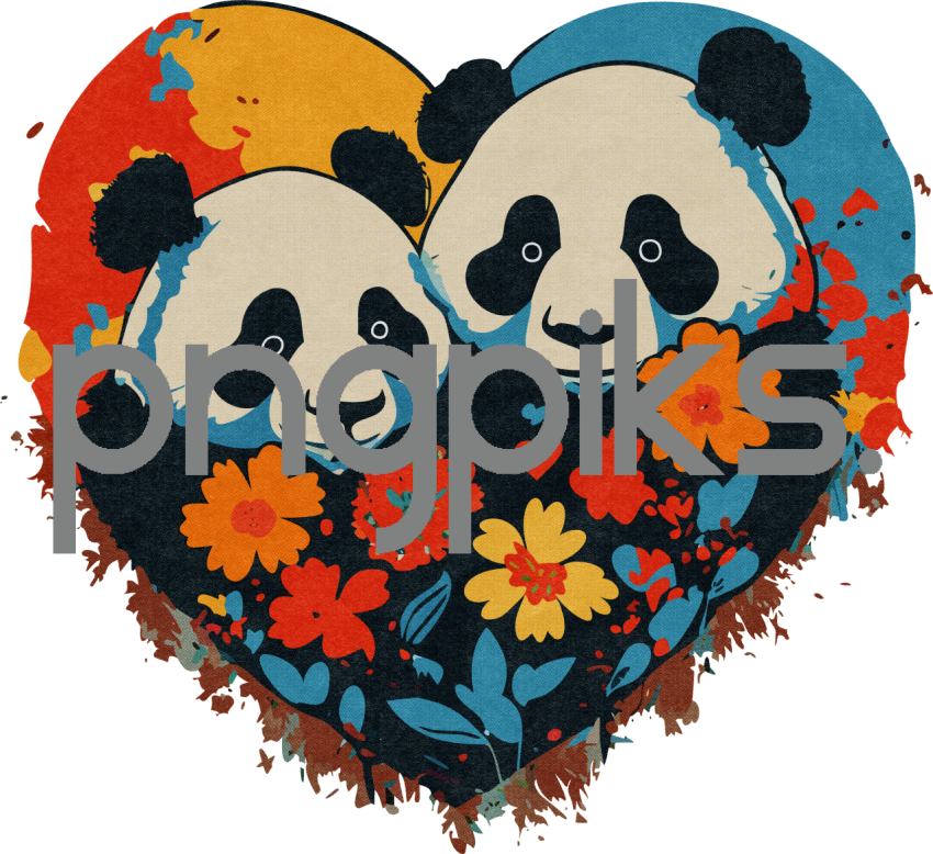 31532220 Embrace Panda Love: Anti-Design Half-Tone Valentine's T-Shirt