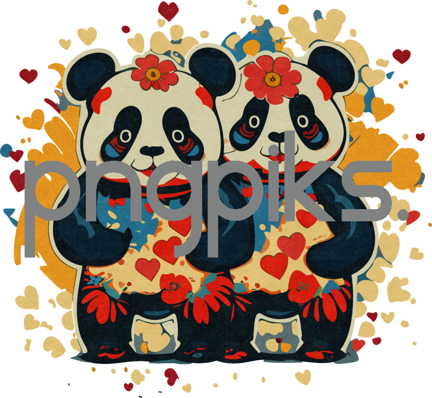 76250024 Panda Passion Unleashed: Anti-Design Valentine's Tee with Flair