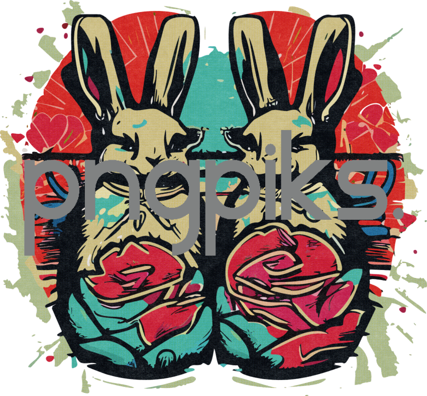 54160524 Harmonious Anti-Design Bunny Valentine Top – Halftone Love Harmony