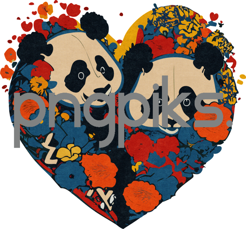 34383574 Express Love Uniquely: Anti-Design Panda Half-Tone Valentine's Tee
