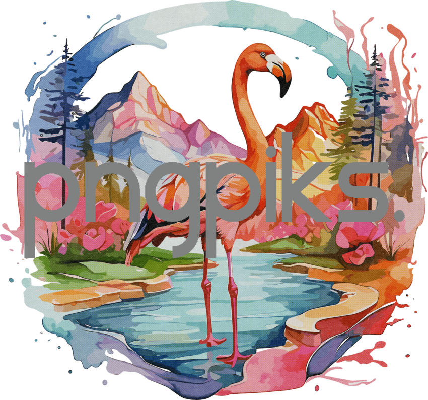 1062211 Watercolor Rebellion: Unleash Your Inner Flamingo with Anti-Fashion