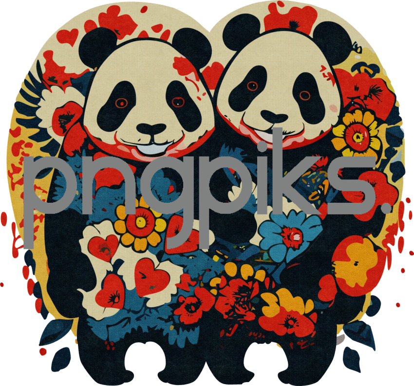 35636591 Panda Passion: Anti-Design Valentine's Tee with Half-Tone Flair