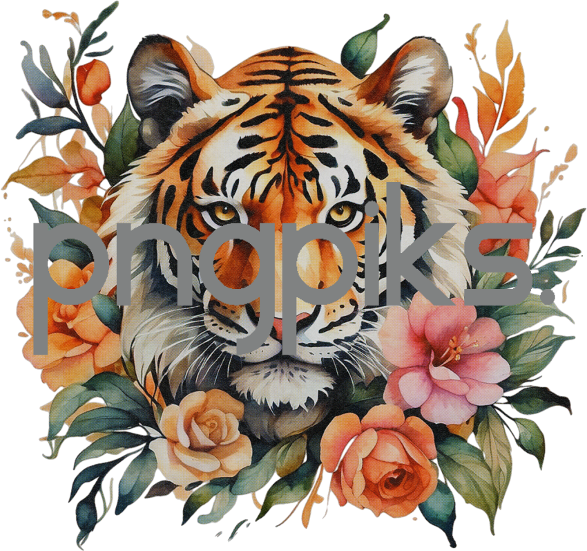 1176372 Anti Design watercolor style tiger flowers tshirt design