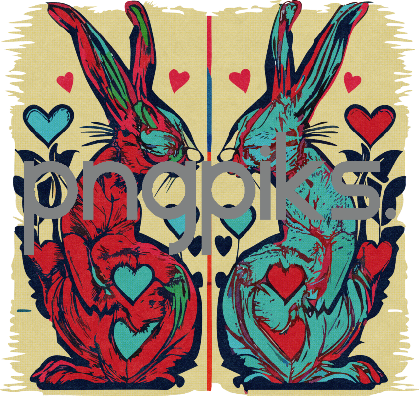 13892058 Edgy Anti-Design Rabbit Valentine Tee – Halftone Love Art