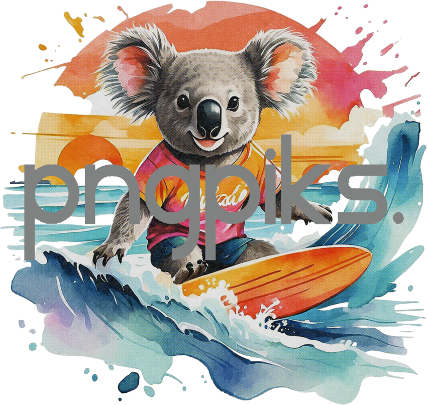 1275709 Anti design Panda bear surfing sunset watercolor design for tshirt