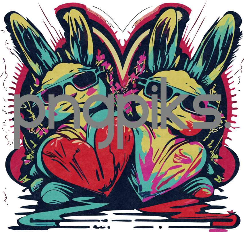 32775976 Futuristic Anti-Design Love Bunny Tee – Halftone Valentine Flux