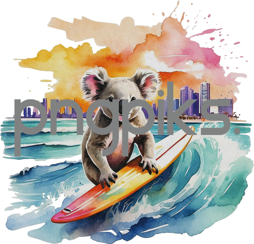 2017921 Anti design Panda bear surfing sunset watercolor design for tshirt