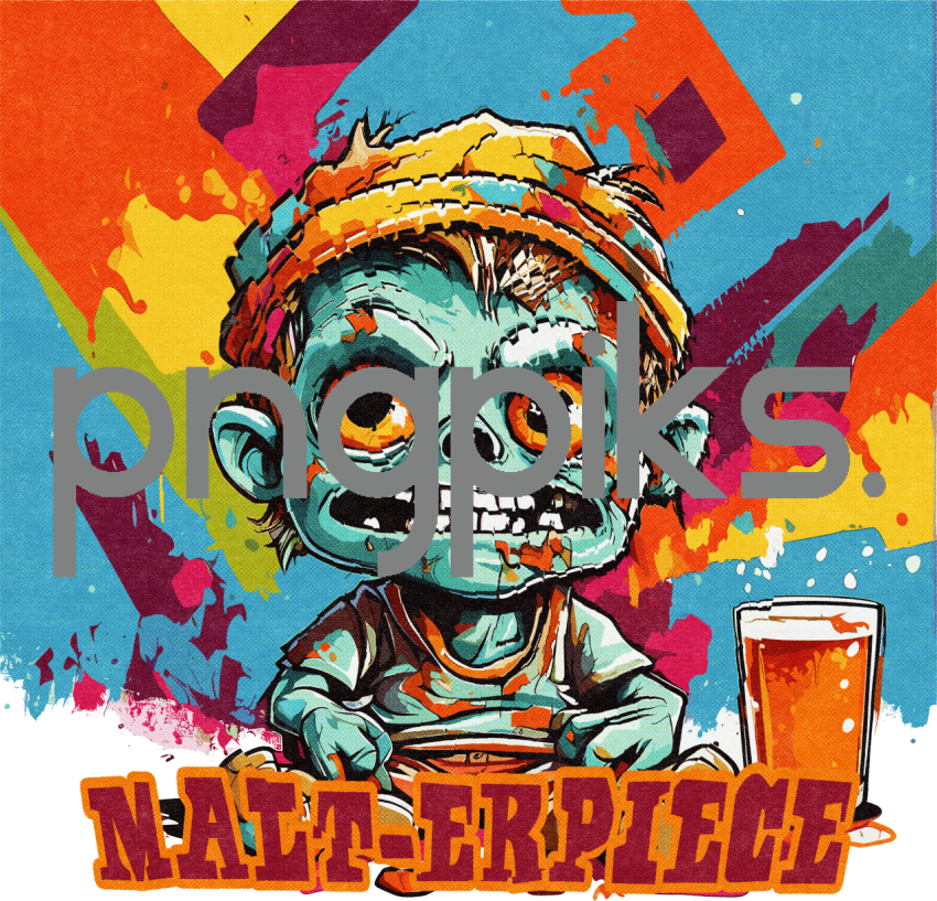 68892923 Anti Design - Funny Zombie Drinking Beer Half Tone Tshirt Design for Print on Demand