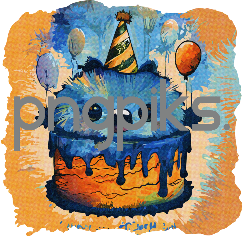 39356254 Celebrate with a Laugh: Funny Birthday Creature Cartoon Wall Art