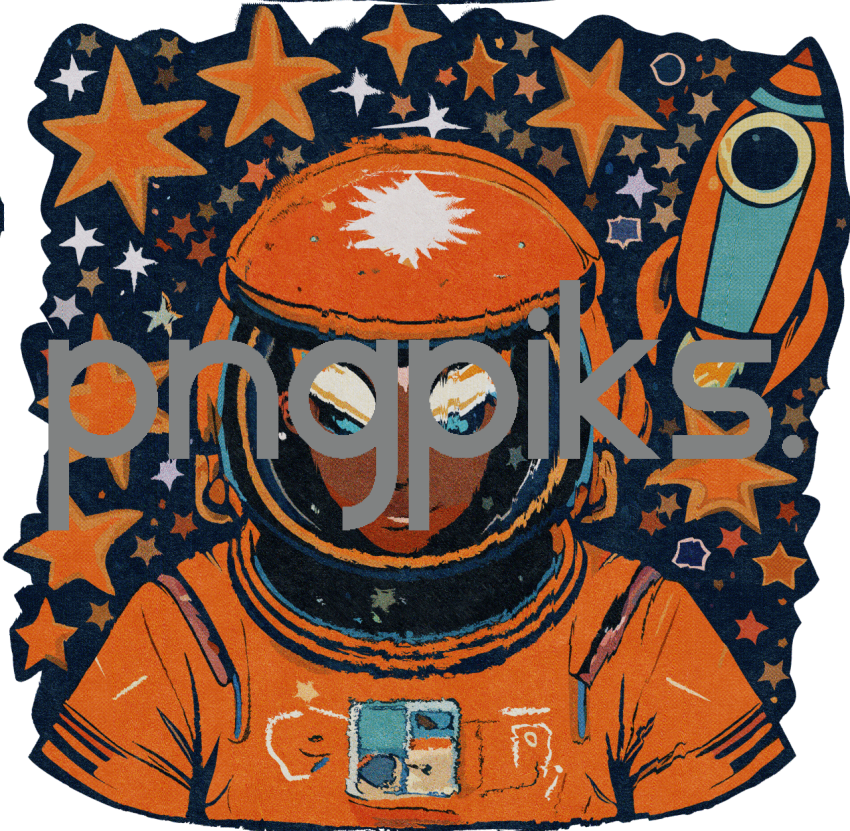 21927033 Cosmic Reverie: Orange Alien Astronaut Captivates in Anti Design's Colorful Galaxy Tee