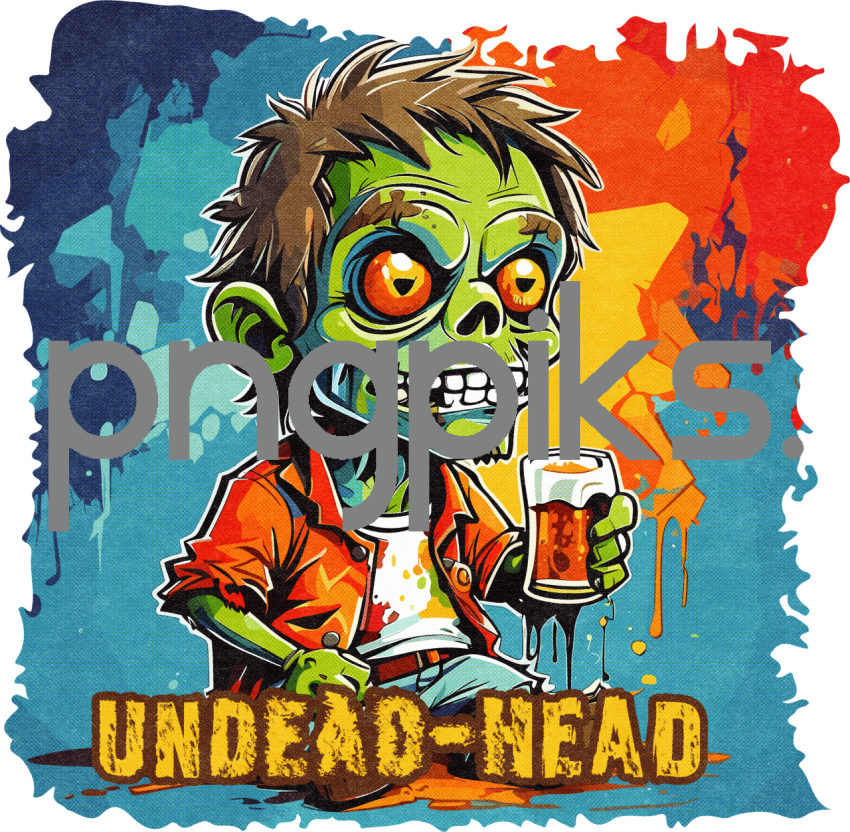 43506310 Anti Design Funny Zombie Beer T-shirt Design for Print on Demand