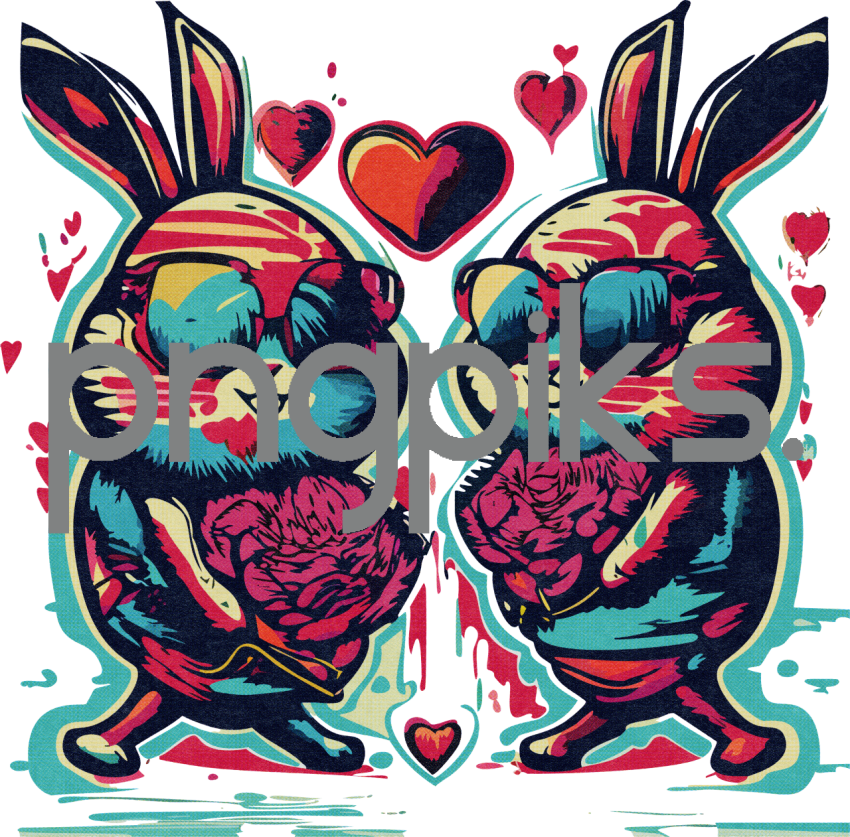 43001003 Enchanting Anti-Design Bunny Love Tee – Valentine's Halftone Spell