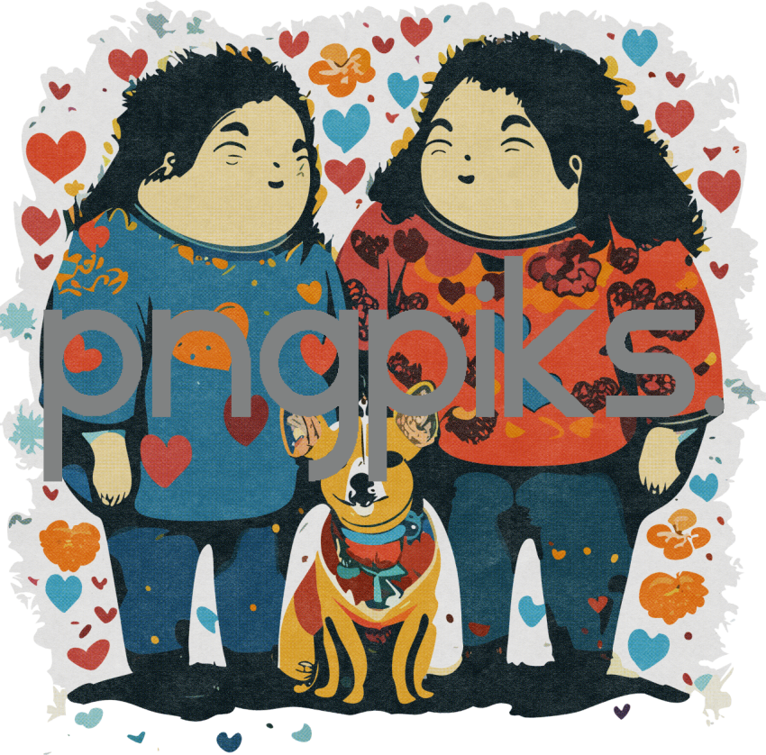 23552659 Playful Pup Paradise: Halftone Dog Valentine PNG Art for Whimsical T-Shirt Designs