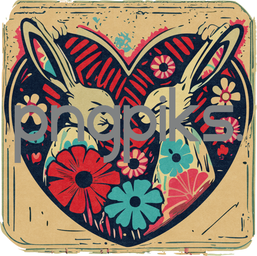 55883549 Harmonious Anti-Design Bunny Valentine Top – Halftone Love Serenade
