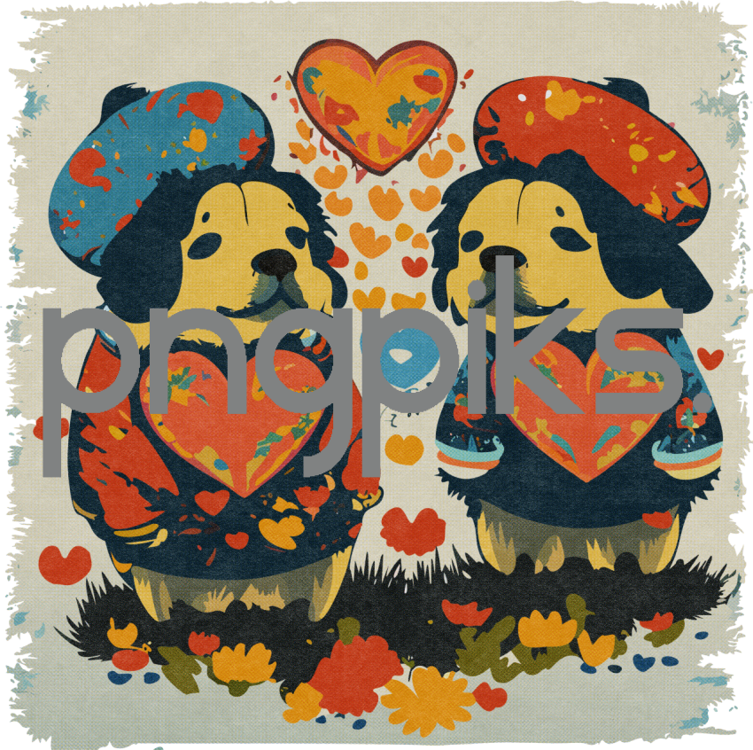 18171706 Pop Art Pooch: Halftone Dog Valentine PNG Design for Colorful T-Shirt Extravaganza