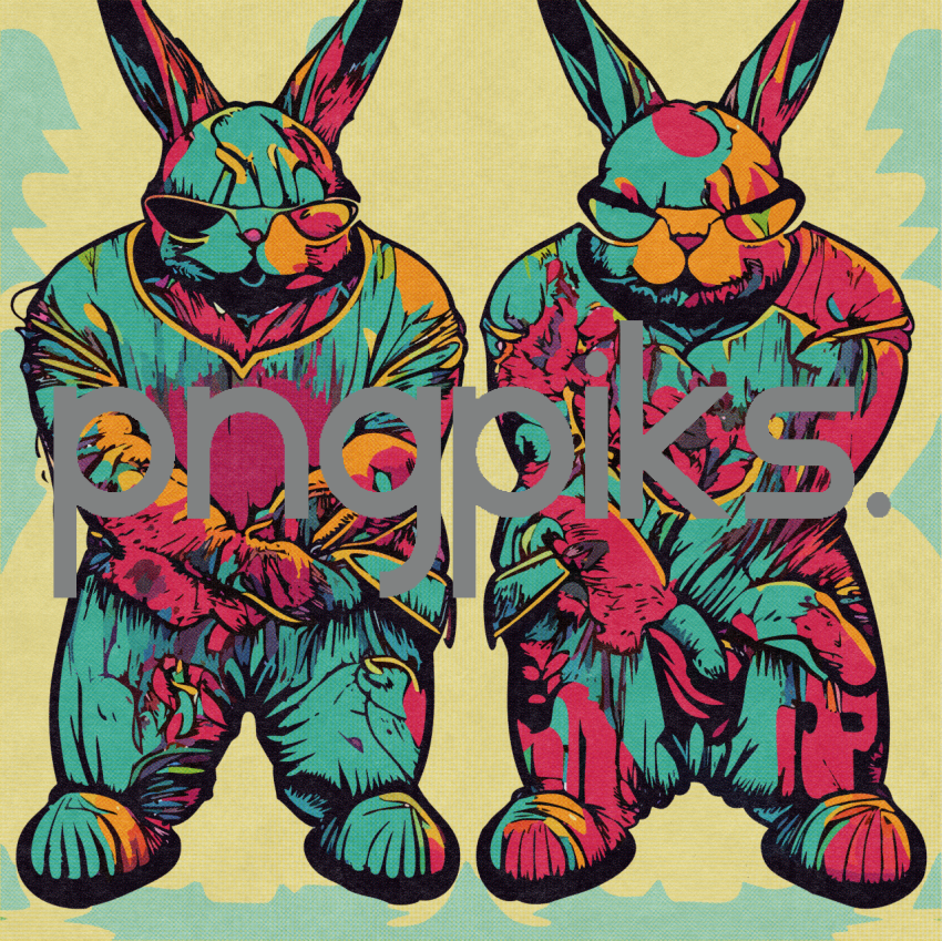 29977063 Surreal Anti-Design Rabbit Valentine Shirt – Halftone Heartbeat Elegance