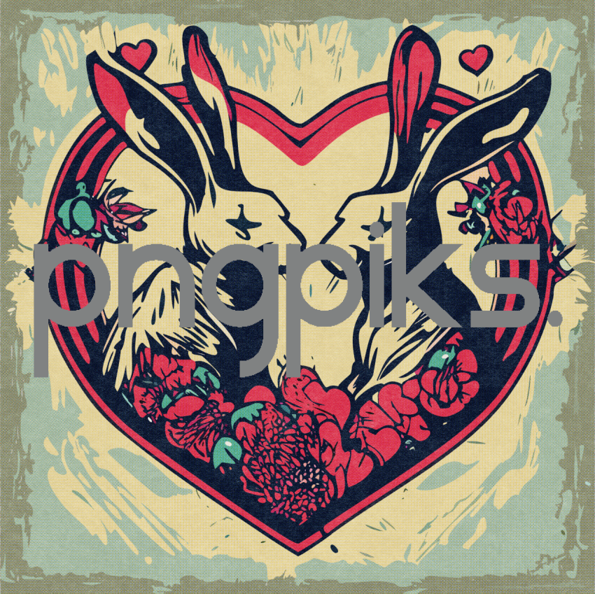 44860379 Mystical Anti-Design Bunny Love Tee – Valentine's Halftone Magick