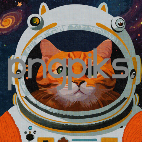 38149448 Galactic Whisker Wonders: Orange Cat Astronaut Explores a Colorful Galaxy in Half-Tone T-Shirt Splendor
