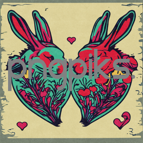 39977636 Mesmerizing Anti-Design Bunny Love Tee – Valentine's Halftone Vortex