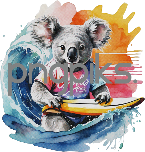 2073333 Anti design Panda bear surfing sunset watercolor design for tshirt