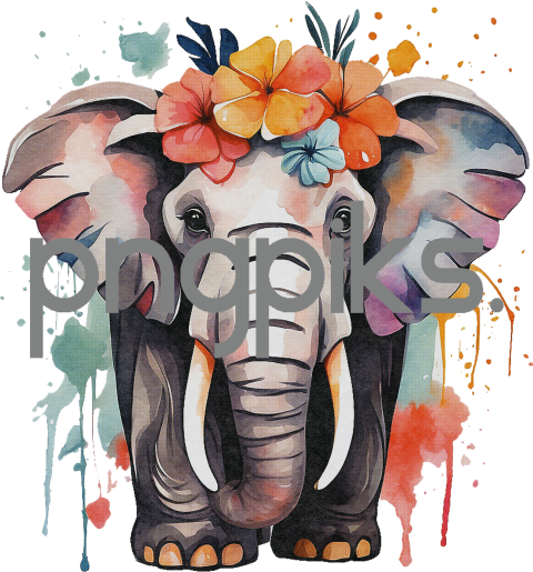 1045799 Artistic Watercolor Anti-Design Elephant Mammoth Tee: Print Effects