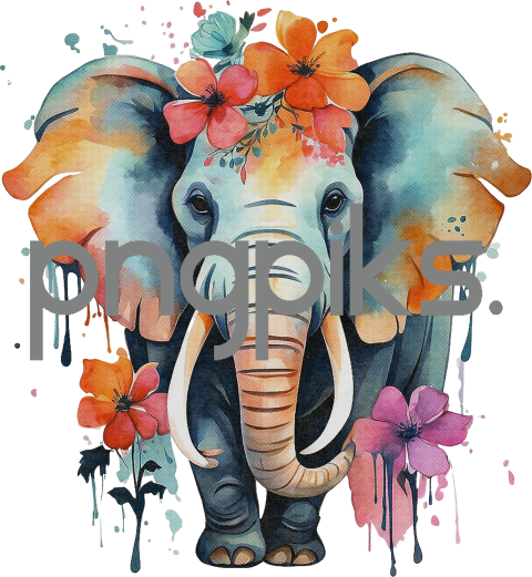 5341505 Anti Design watercolor a cute mammoth tshirt design