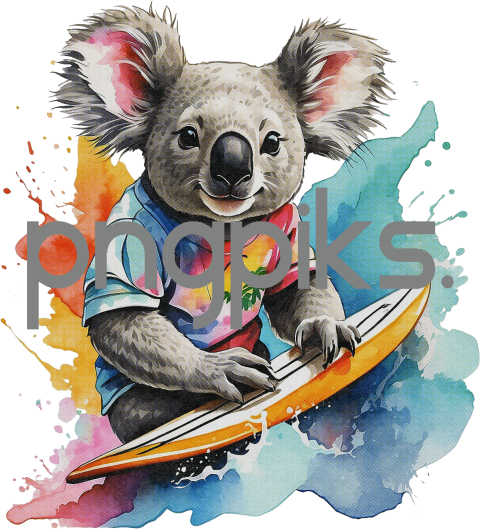 1261485 Anti design Panda bear surfing sunset watercolor design for tshirt