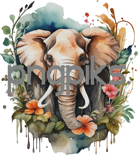 9605374 Anti Design watercolor a cute mammoth tshirt design