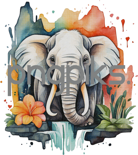 8384517 Anti Design watercolor a cute mammoth tshirt design