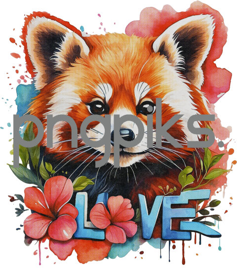 1228205 Radiate Love and Joy with our Captivating Anti Designcolor Red Panda Flowers Valentine T-Shirt