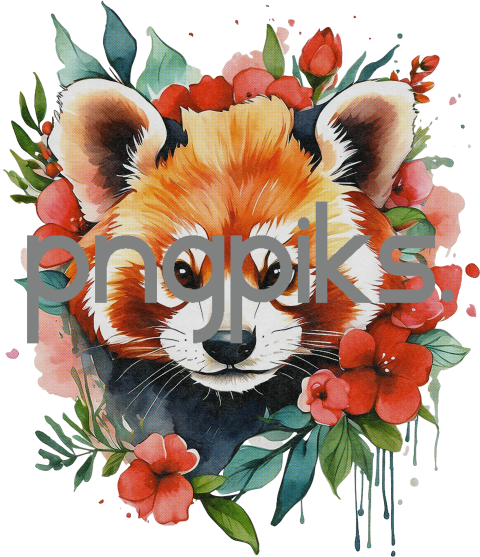 1160400 Impressive Anti Design Watercolor Red Panda Flowers Valentine T-Shirt Design for a Striking Style Statement