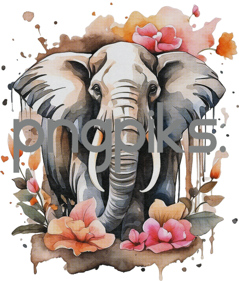 6214318 Anti Design watercolor a cute mammoth tshirt design
