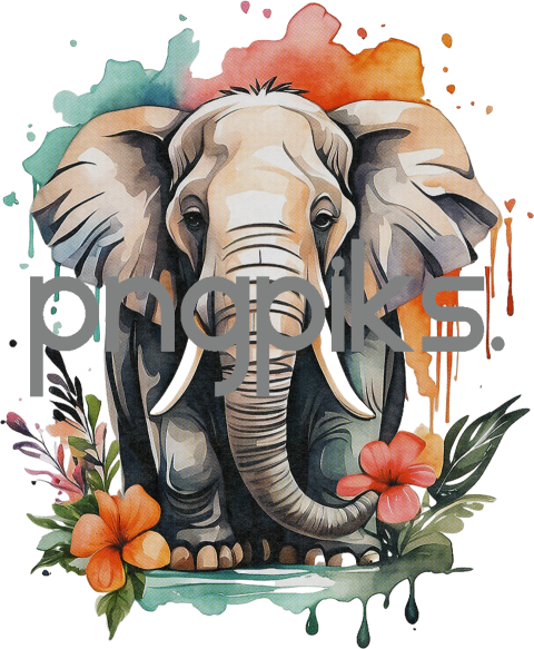 1659458 Anti Design watercolor a cute mammoth tshirt design