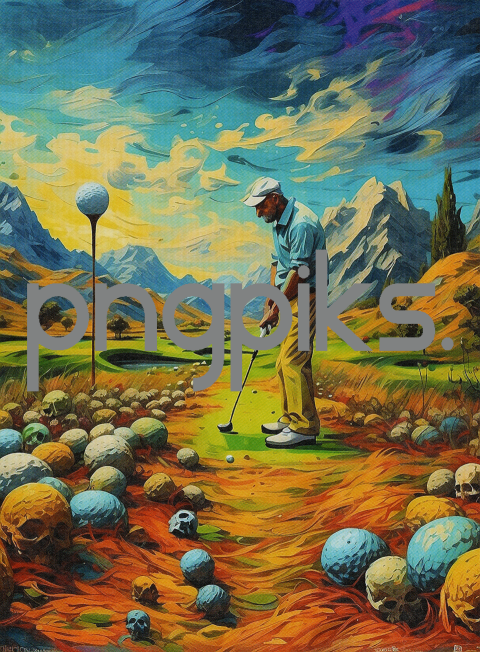 1165070 Artistic Anti-Design Evil Golf Tee: Painting Print Effects