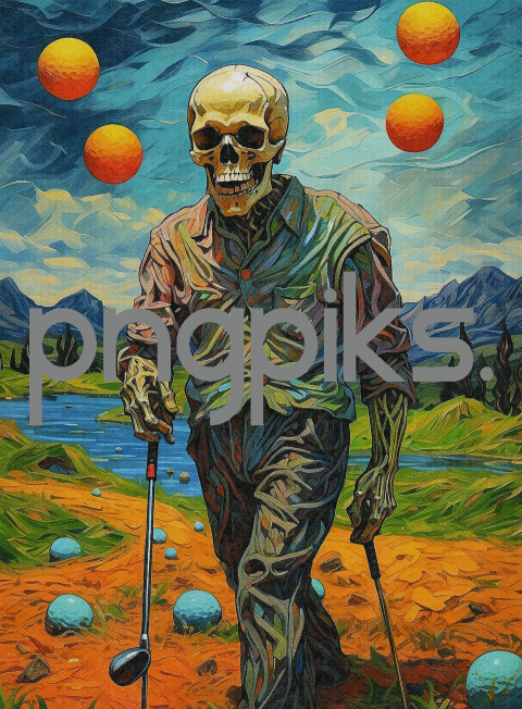 1813611 Anti-Design Evil Playing Golf T-Shirt Design with Art Print Effect