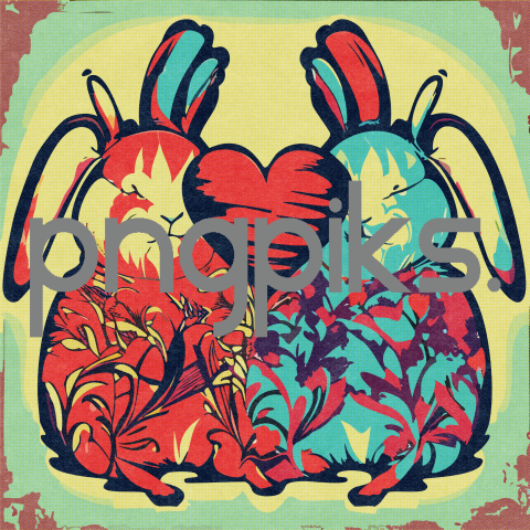 55039687 Energetic Anti-Design Rabbit Valentine Shirt – Halftone Heartbeat Drive