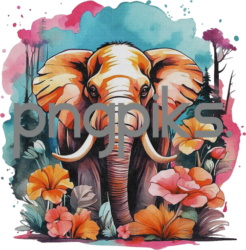 3447481 Anti Design watercolor a cute mammoth tshirt design