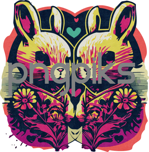52238812 Harmonious Anti-Design Bunny Valentine Top – Halftone Love Serenade