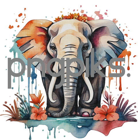 8935957 Anti Design watercolor a cute mammoth tshirt design