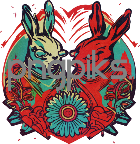 18184553 Alternative Valentine Bunny Tee – Halftone Artistic Design