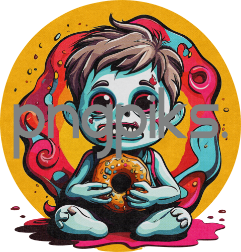 1184369 Glazed Apocalypse: This Lil' Ghoul Craves Sugar, Not Brains