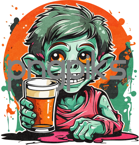 32122246 Anti Design Zombie Drinking Beer Tshirt Design for Print on Demand