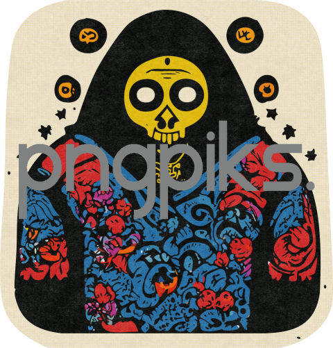 18791454 Boldly Macabre: Anti-Design Eerie Voodoo Half Tone Shirt