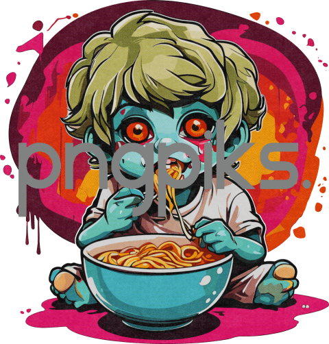 13096270 Slurp! Undead & Savory: Anti-Design's Zombie Noodle Slurpin' Tee