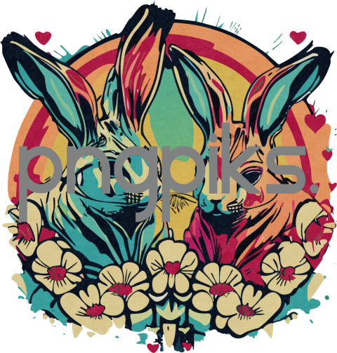 44616118 Harmonious Anti-Design Bunny Valentine Top – Halftone Love Symphony