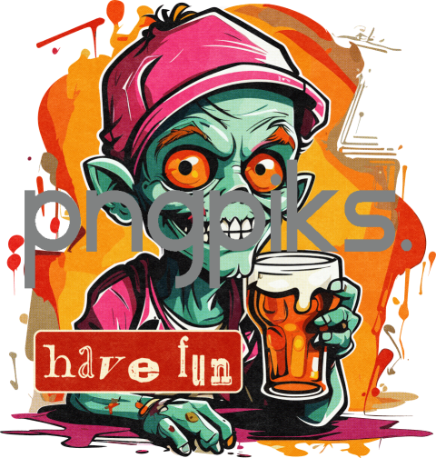 34293522 Anti Design Zombie Beer - Funny T-Shirt Design for Print on Demand