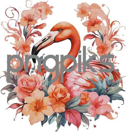 1021855 Unflocking the Rules: Watercolor Flamingo ignites Anti-Fashion Fiesta