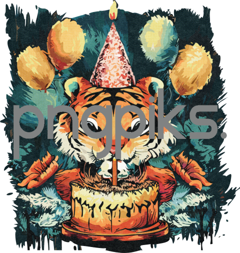 18174969 Celebrate with Birthday Funnies - Cartoon Tiger Zodiac Wall Art!